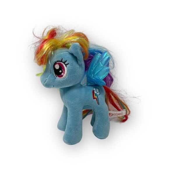 My Little Pony MLP Rainbow Dash Sparkle 7" TY Beanie Baby Stuffed Plush Animal - Picture 1 of 8